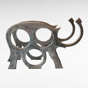 Wine Rack Metal Elephant Holds 4 Bottles of Wine